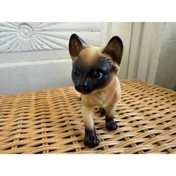 Vintage MCM Lefton Siamese Standing Cat Kitty Figurine - Picture 2 of 6